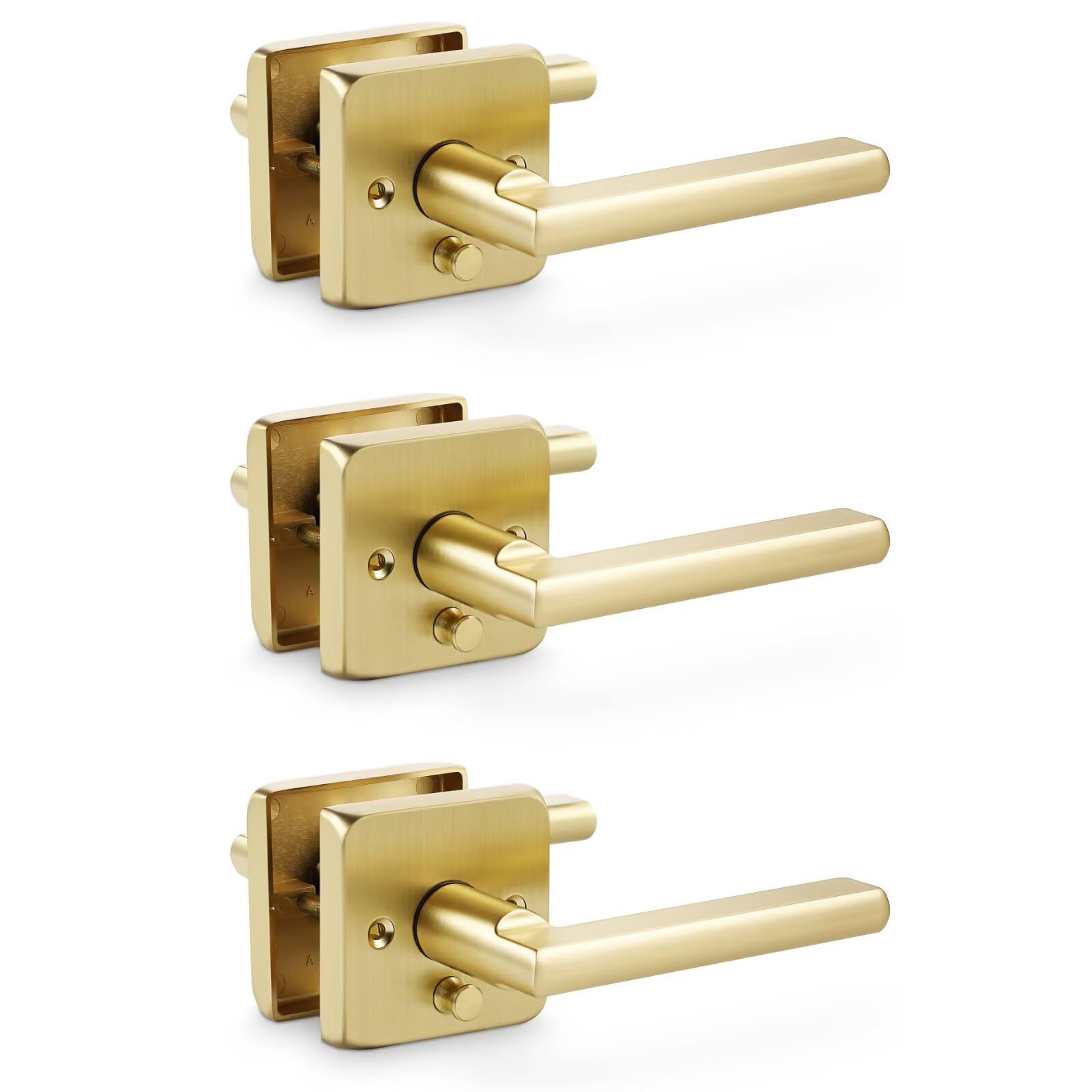 Linkaa Matte Black Door Handles - Push Lock Security -12 Linkaa Matte Black Door Handles - Push Lock Security -12