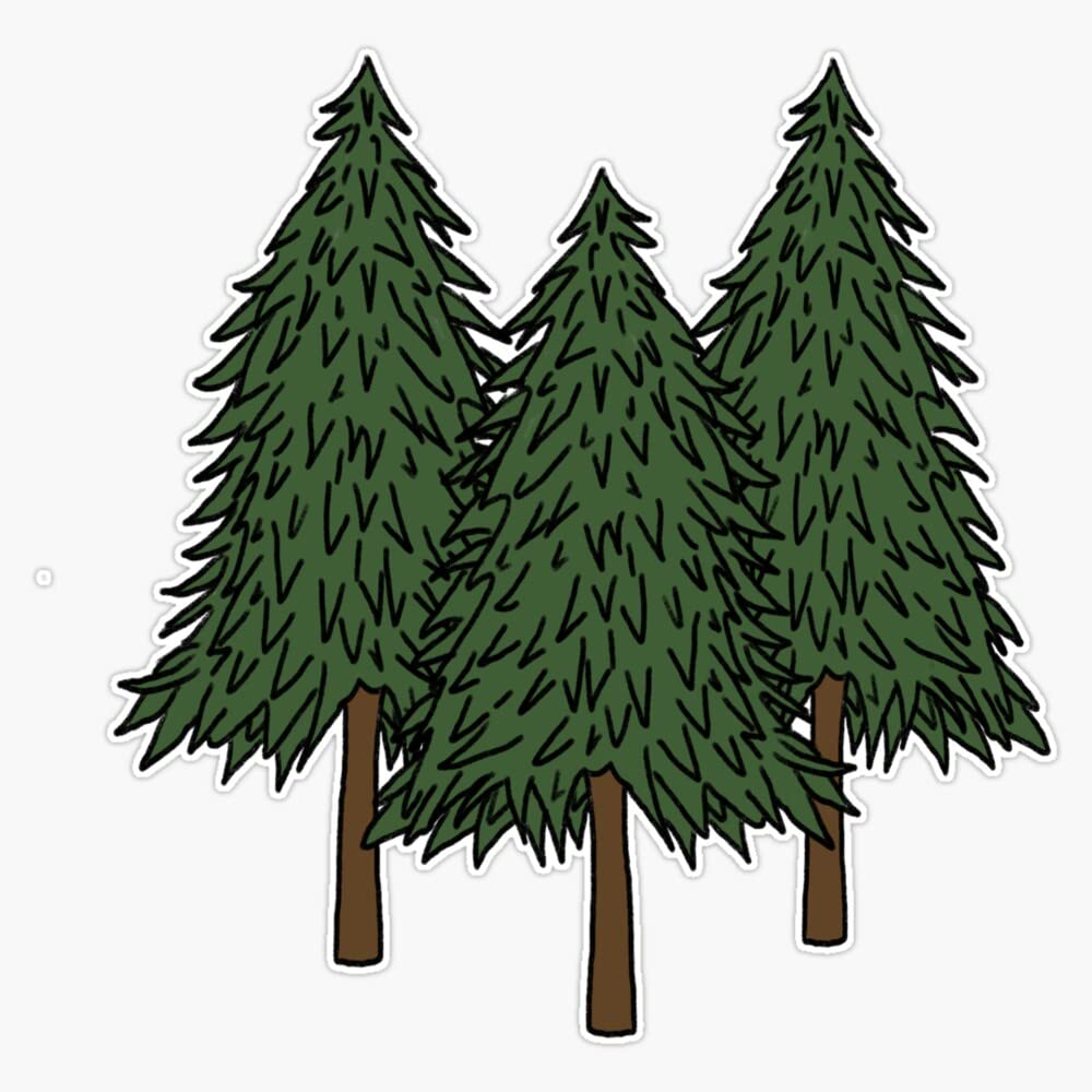 Pine Trees Sticker Bumper Sticker Vinyl Decal 5"