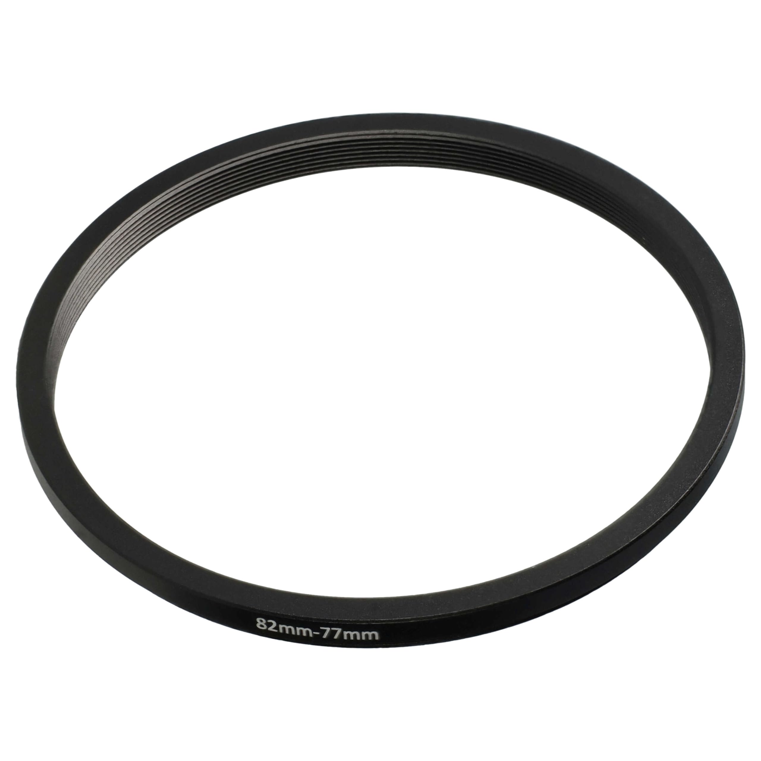 vhbw Step Down Adapter Ring Adapter filtra 82mm-77mm czarny pasujący do aparatu Agfa, Agfaphoto, Canon, Casio, Fujifilm, Kodak, Minolta, Nikon, Olympus