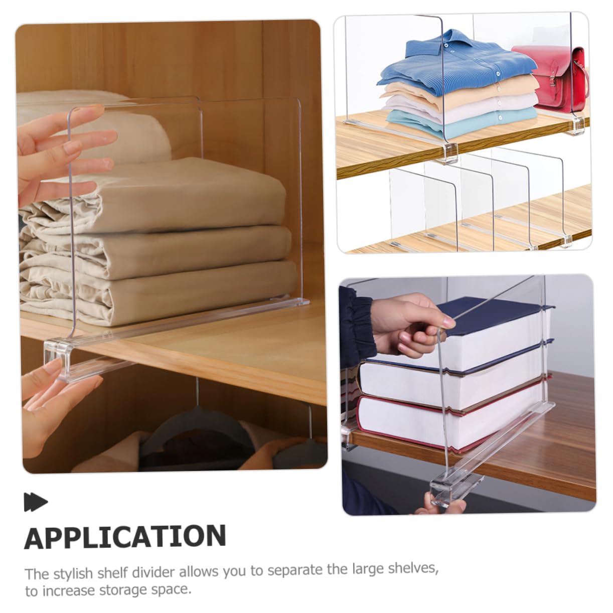 Zerodeko 6pièces Séparateurs De Rayonnage Transparent pour Rangement De Placard Cuisine Diviseurs Pratiques Et Réglables pour Optimiser Organisation des Étagères
