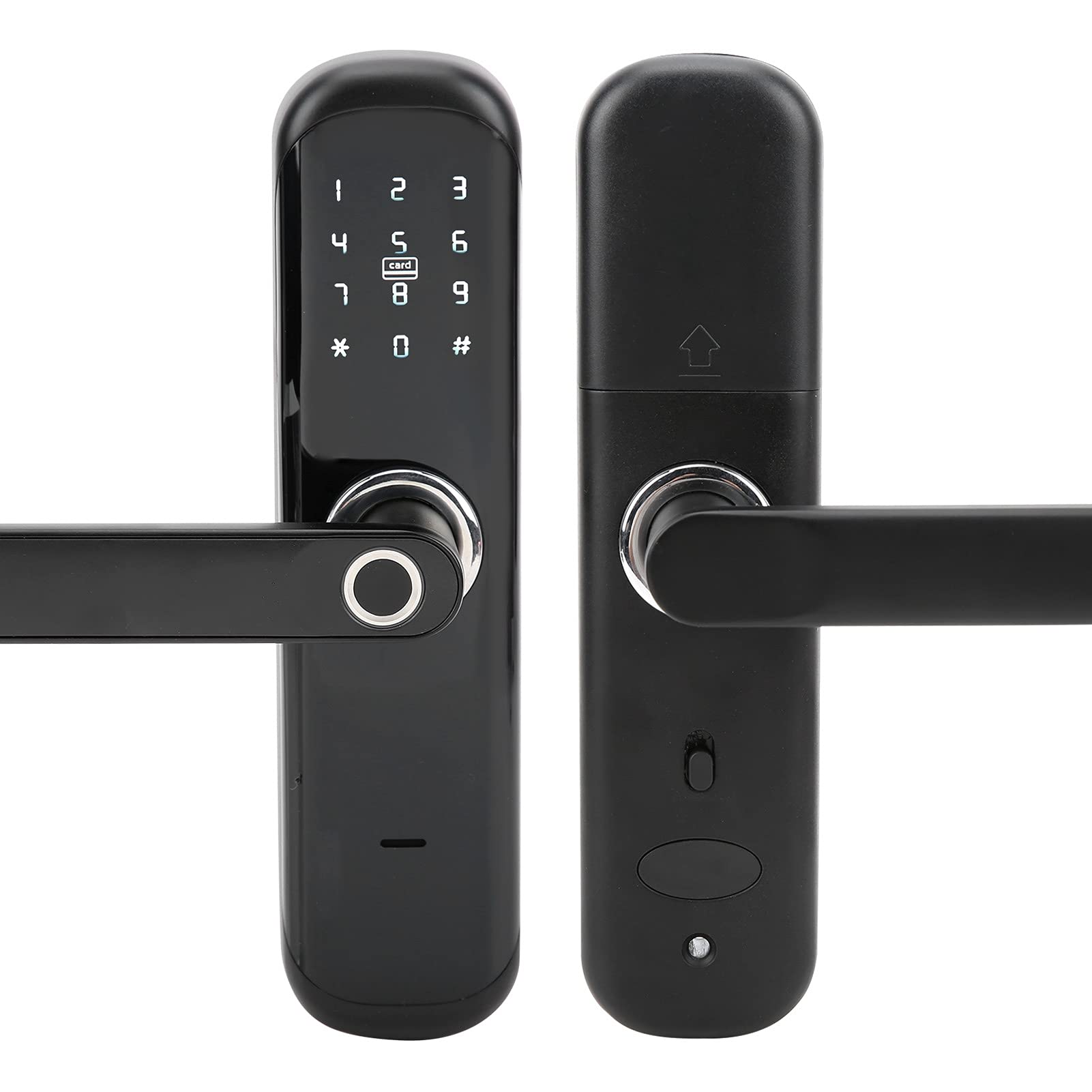 Serrure Empreinte Digitale Serrure Electronique Porte Entree avec Poignée Levier Clavier à écran Tactile Mot de Passe Code Serrure de Porte Intelligente Serrure Biometrique avec Clé, Télécommande APP