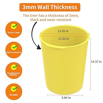 Dxmnoly 5 Gallon Silicone Bucket Liner - Reusable Measuring Dxmnoly 5 Gallon Silicone Bucket Liner - Reusable Measuring