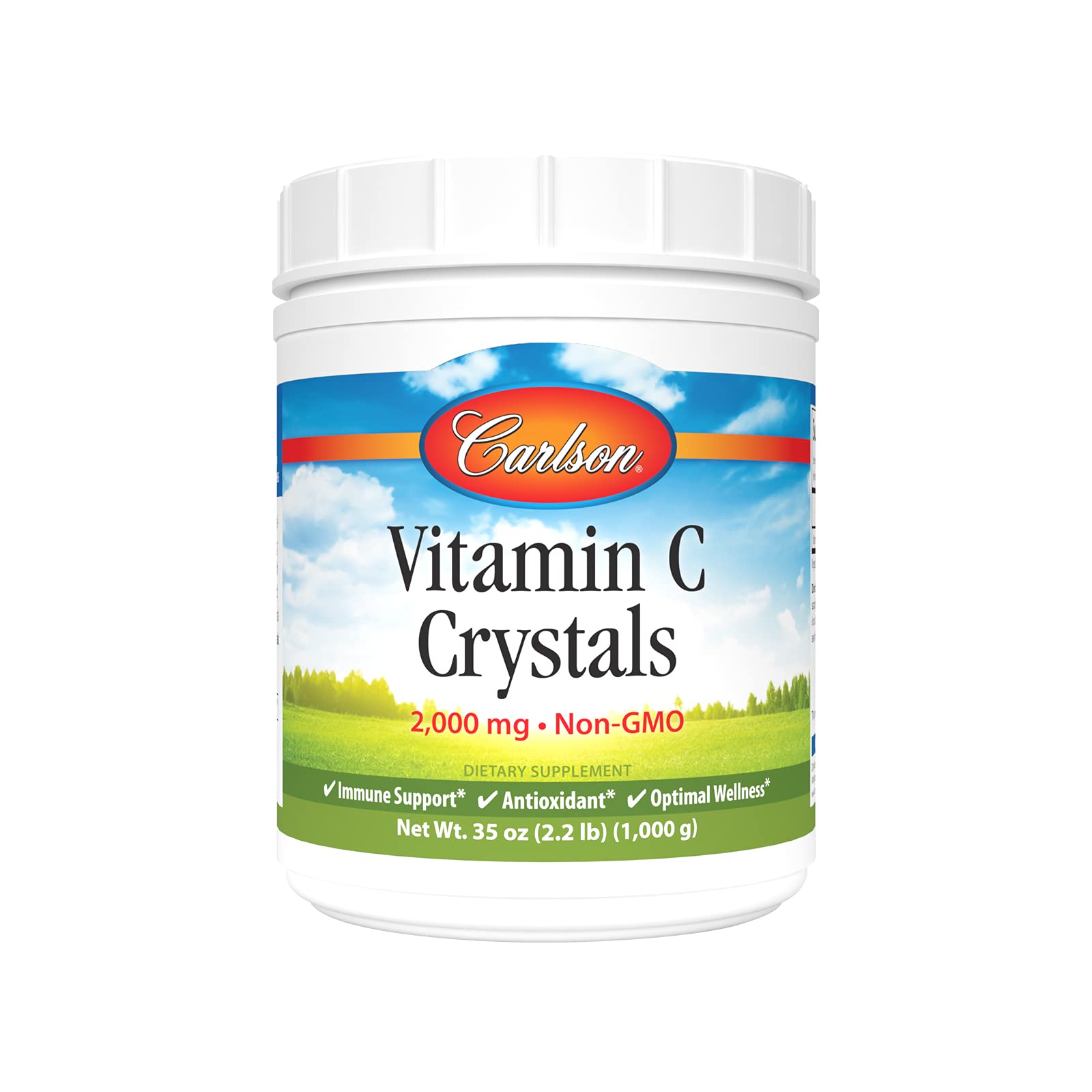 CarlsonVitamin C Crystals 2,000 mg, Non-GMO, Lemon, 35 oz