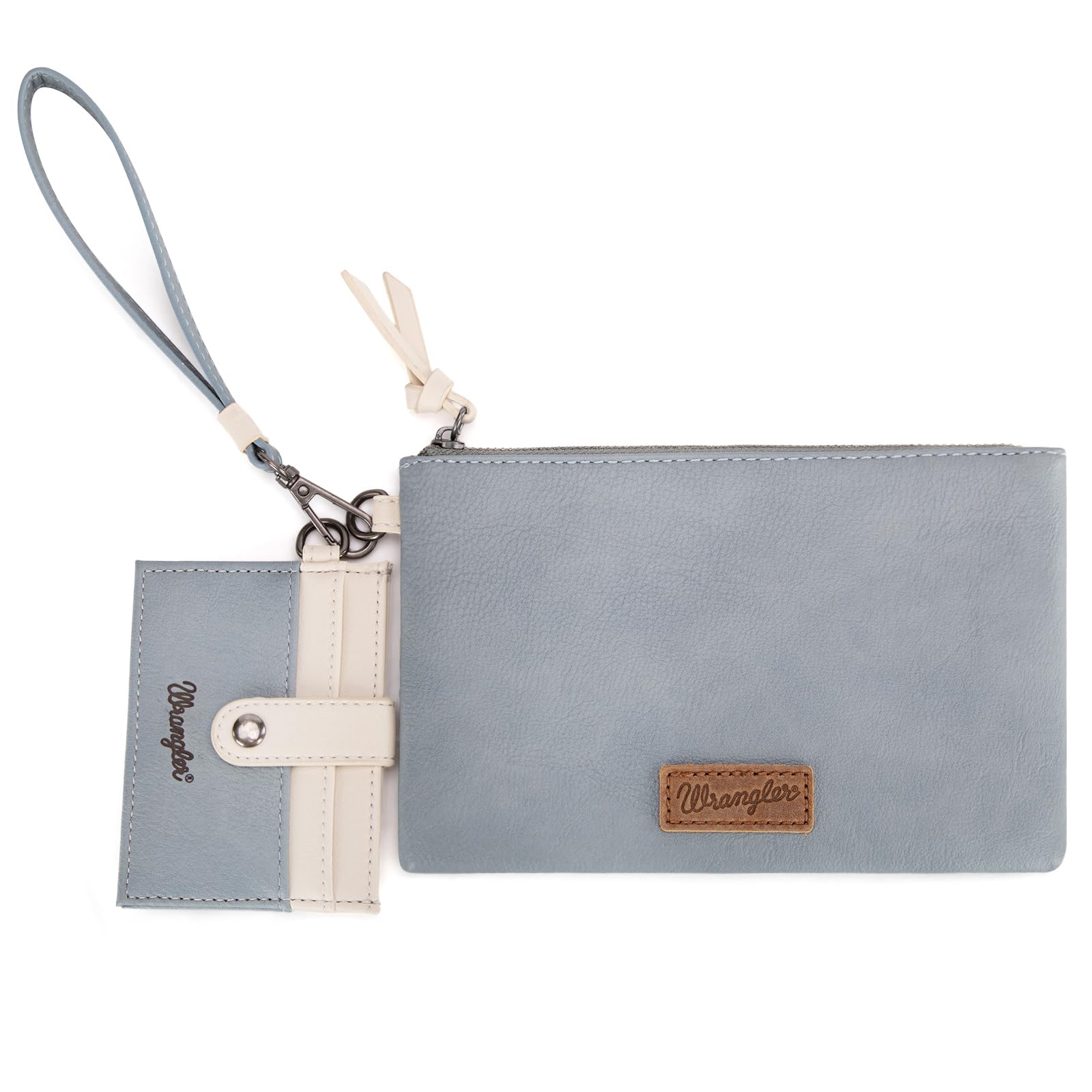 Montana West x Wrangler Keychain Wristlet Wallets for Women Detachable Dual Pouch Wristlet Portable Card Holder for Women