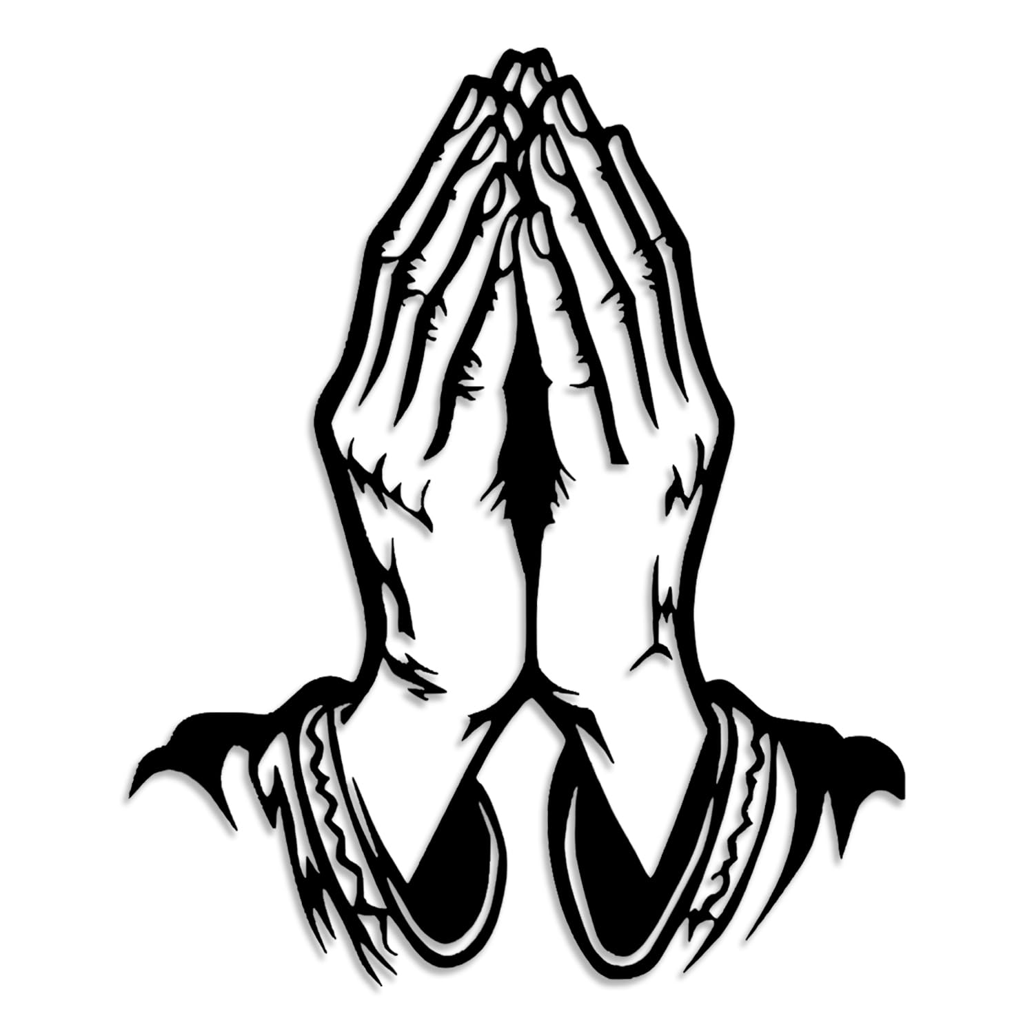 Praying Hands Metal Wall Decor - Christian Religious Inspirational Spiritual Faith Room Decor Black Wall Art Home Decor for Living Room, Bedroom, Dining Room (Black)