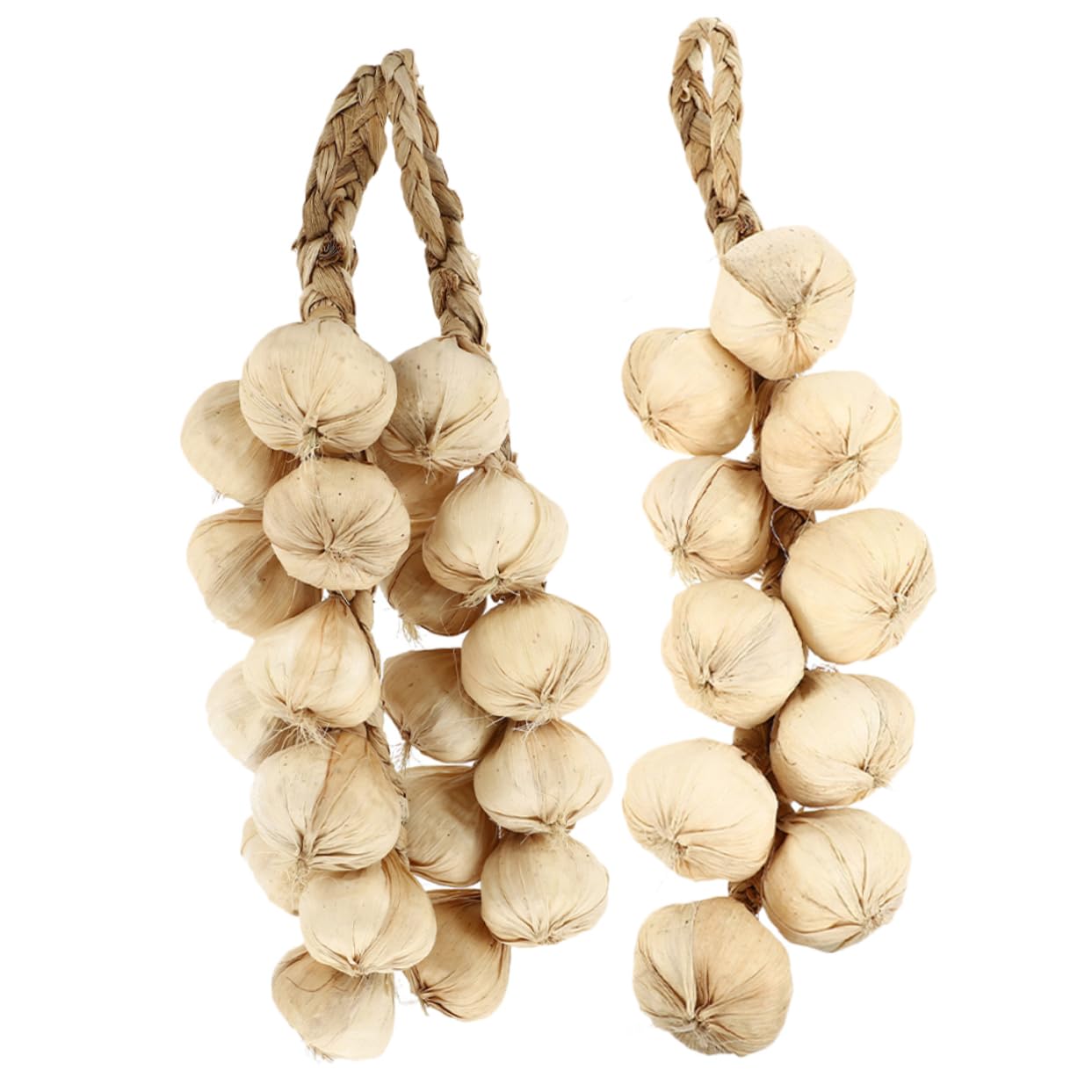 Levemolo 3pcs Lifelike Artificial Garlic String Decor Realistic Fake Vegetables for Home Kitchen Supermarket and Kindergarten for Photography Props and Harvest Festivals