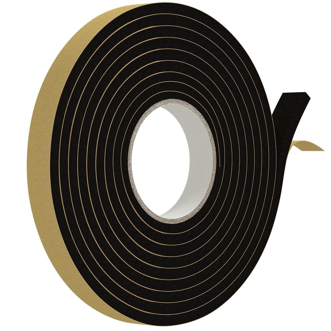 Gtse Black Foam Seal Tape, 6Mm X 10Mm X 4M Adhesive Seal Tape, Weather Strip Foam Seal For Windows And Doors, Waterproof Tape, Sealing Tape