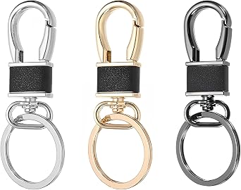 3 PCS Keychain Clip,Keyring for Men Women,Leather Key Chain Ring Holder Organizer for Home Car Keys