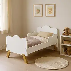 Mini Cama Angel Design Encantador com Grade de Proteção. (Branco)