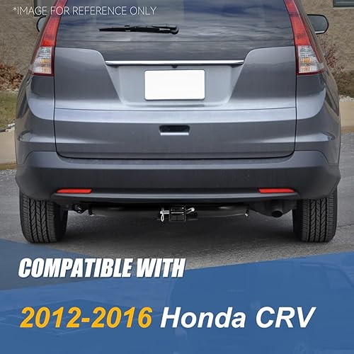 Miniatura 7 de Receptor y pasador de remolque trasero de 2 pulgadas de clase 3 compatible con Honda CRV 2012-2016, recubrimiento en polvo negro