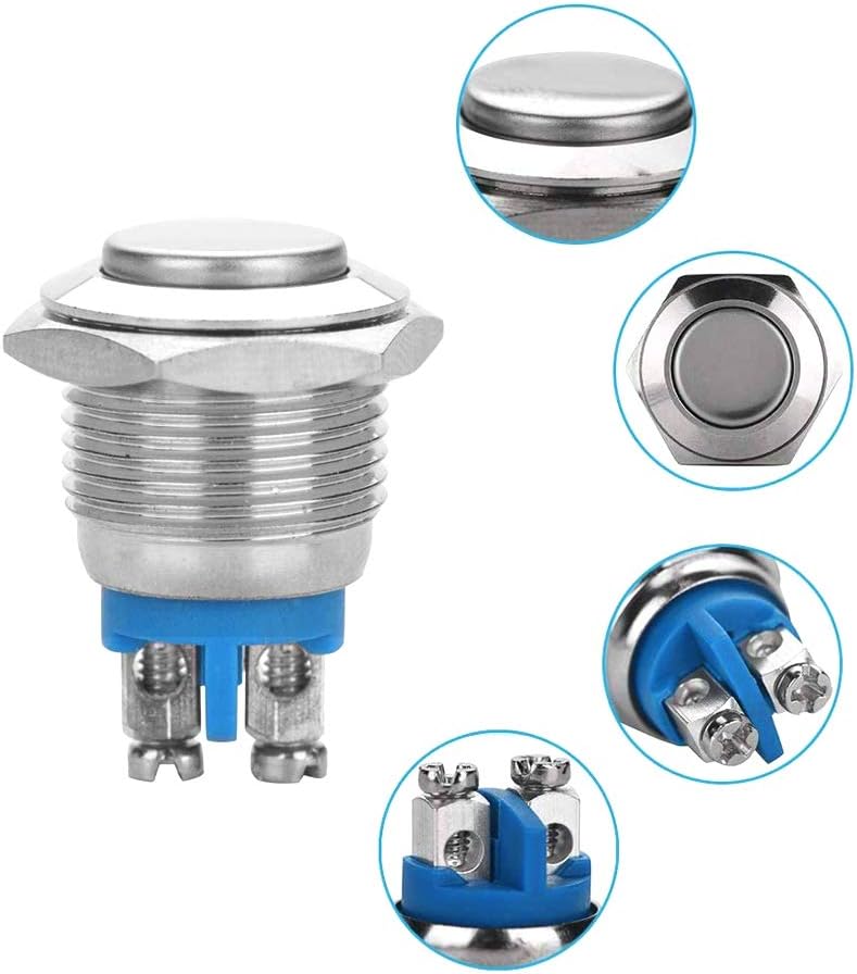 QitinDasen 10Pcs Premium 16mm Metal Momentary Push Button Switch - Image 4