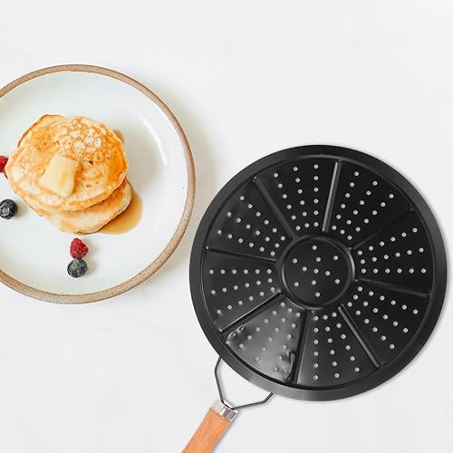 Miniatura 7 de Cabilock 2 unids difusor de calor reductor protector de llama placa de cocción a fuego lento con mango de madera Tamer de calor almohadilla de