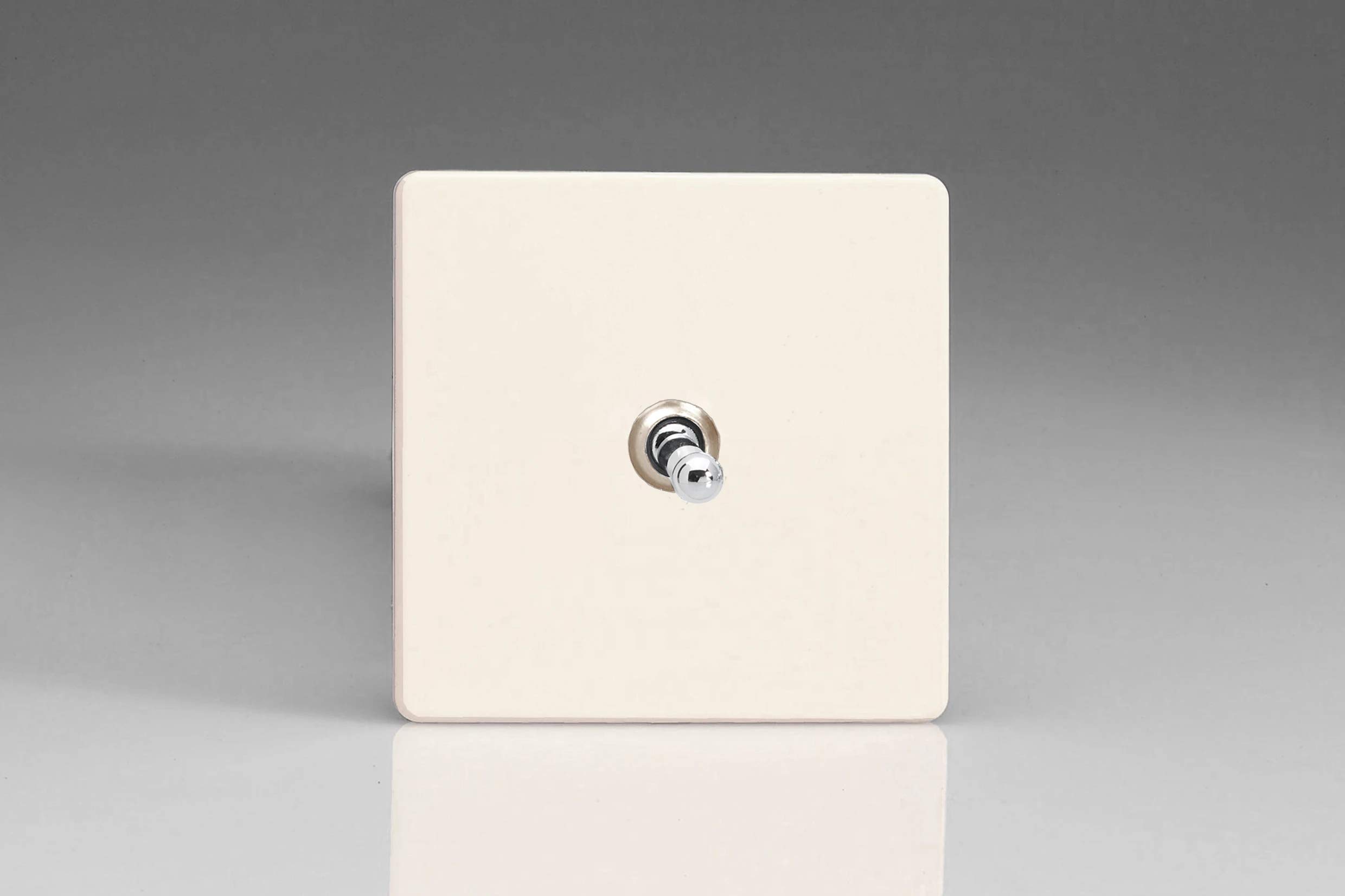Varilight Primed Ready To Paint Flat Plate Screwless Gang 10 Amp Toggle Switch Size 1