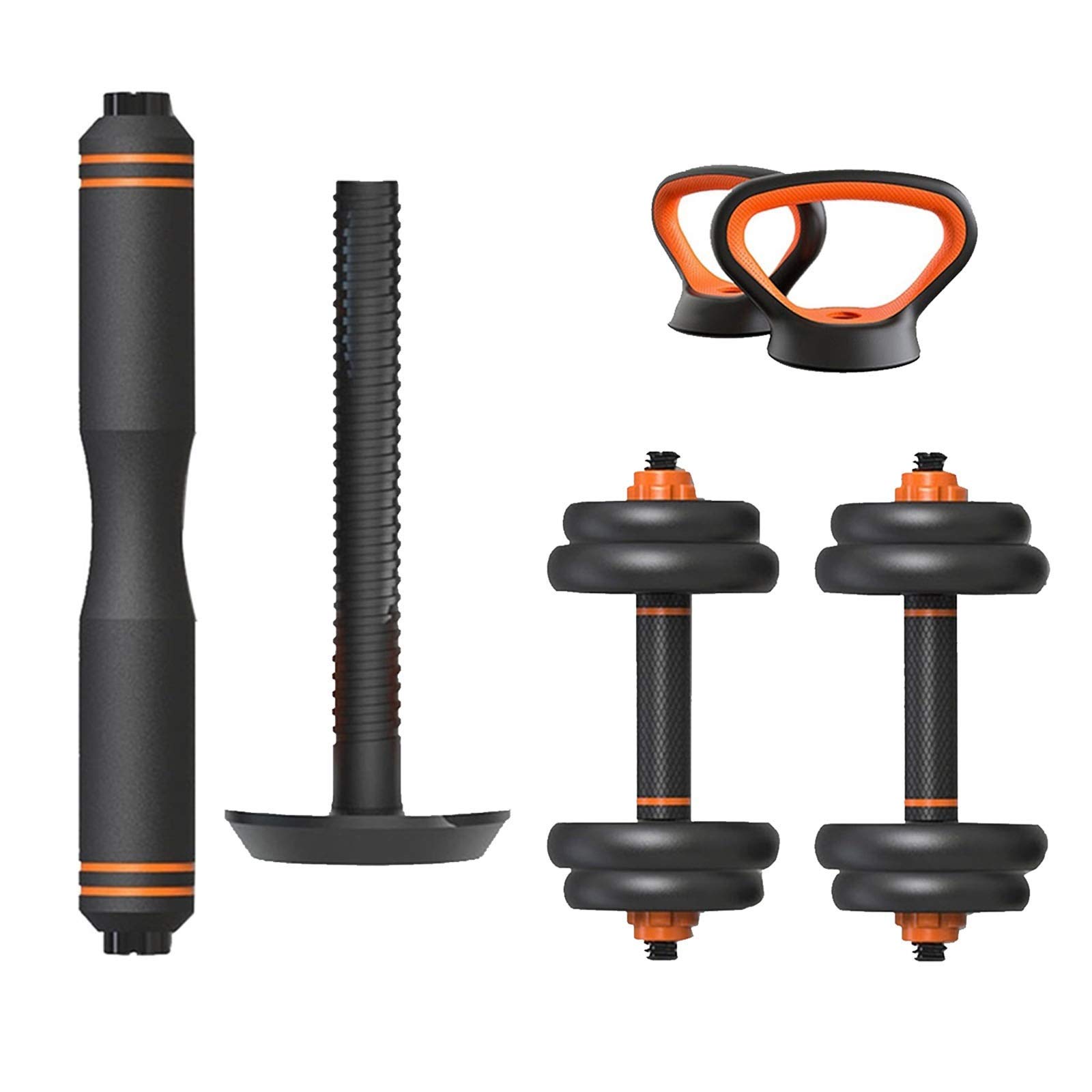 Zestaw krótkich hantli fitness hantle sztanga hantle kettlebell zestaw stojaków na push up 6 w 1 regulowany talerz do hantli dom siłownia trening ciała sprzęt mężczyźni i kobiety trening (2 sztuki/zestaw) (rozmiar 10 kg/22 lbs) darmowa reklama z wagą
