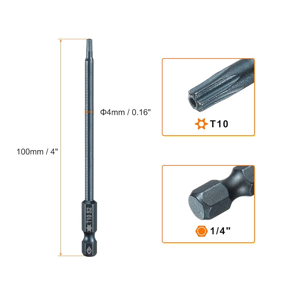 Amazon | uxcell T10 ドライバービット 1/4