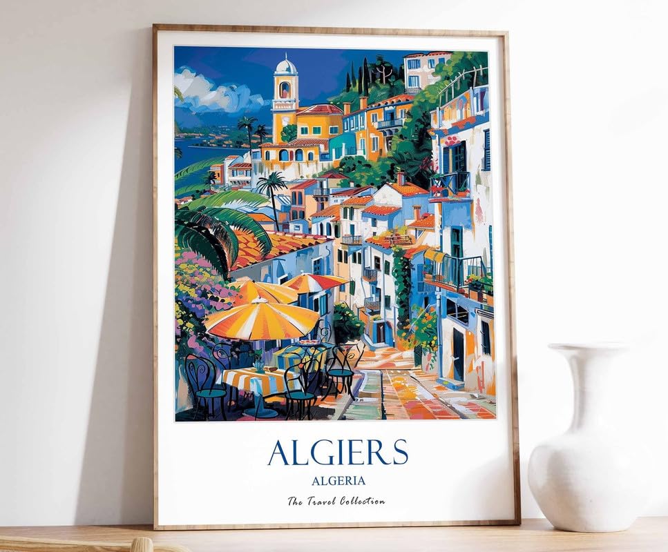 Poster Algiers impression sur toile Algérie décoration islamique format A0