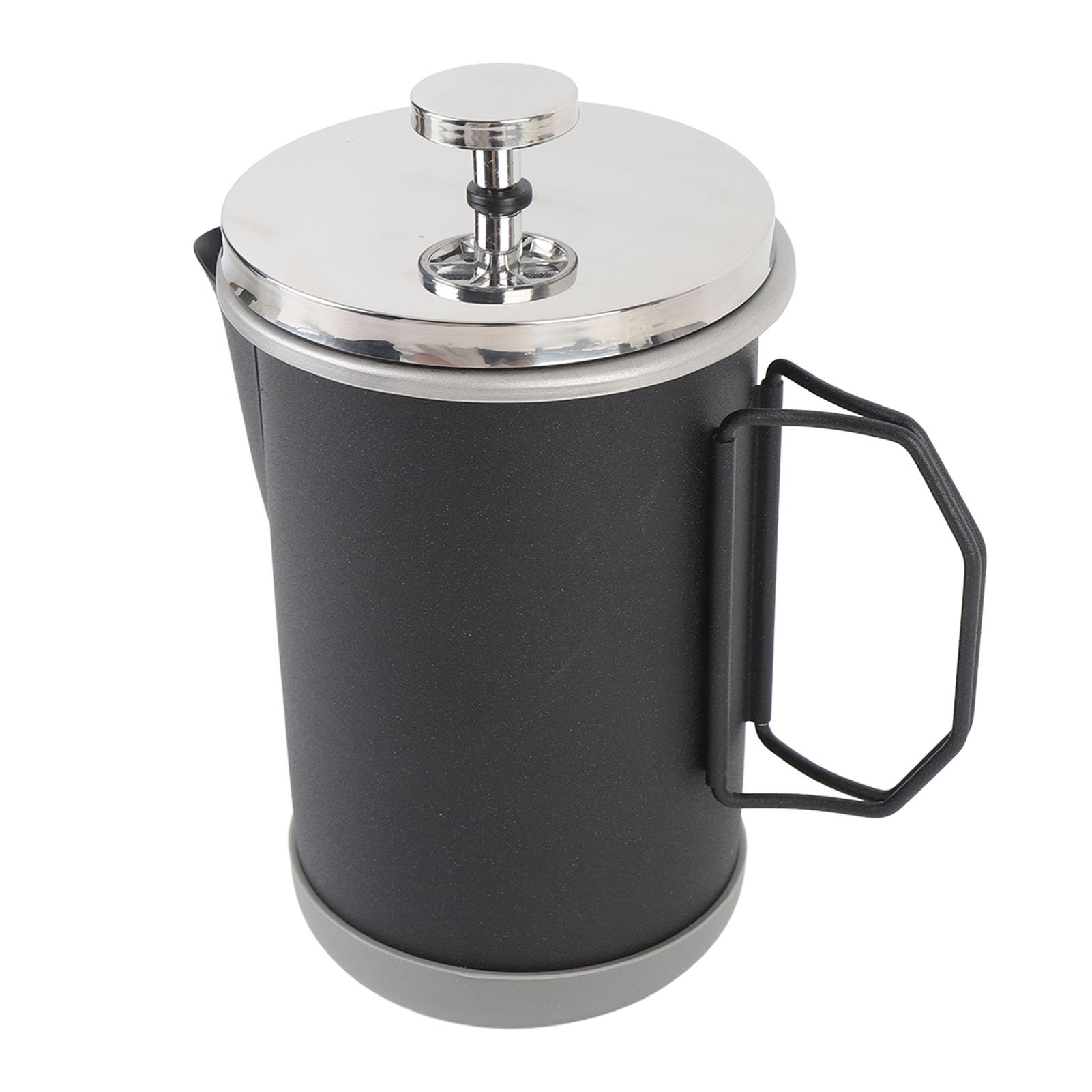 Tragbare French-Press-Kaffeemaschine aus Edelstahl, 1000 Ml, Leicht zu Reinigende Handgebrühte Kaffeepresse-Teekanne für Camping, Stilvolles Design für Getränkegenuss (BLACK)