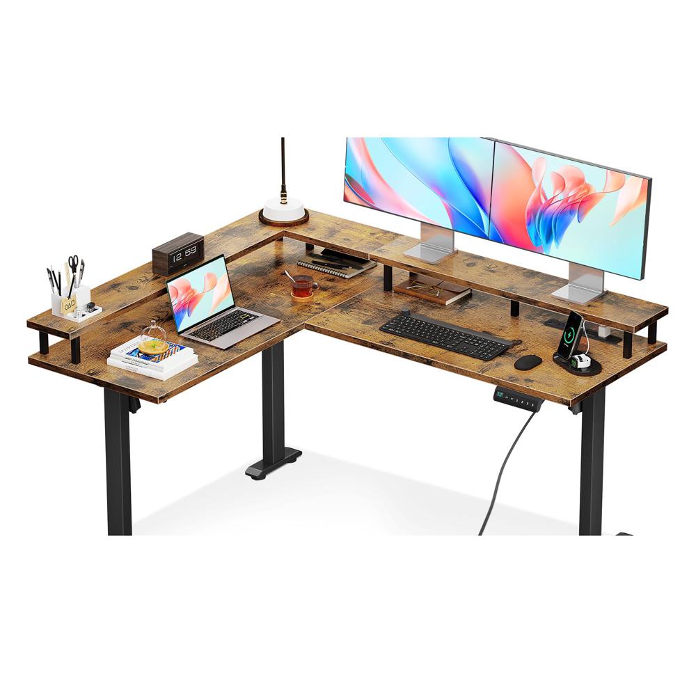 Amazon.com: AODK Electric L Shaped Standing Desk, 59 Inch Height