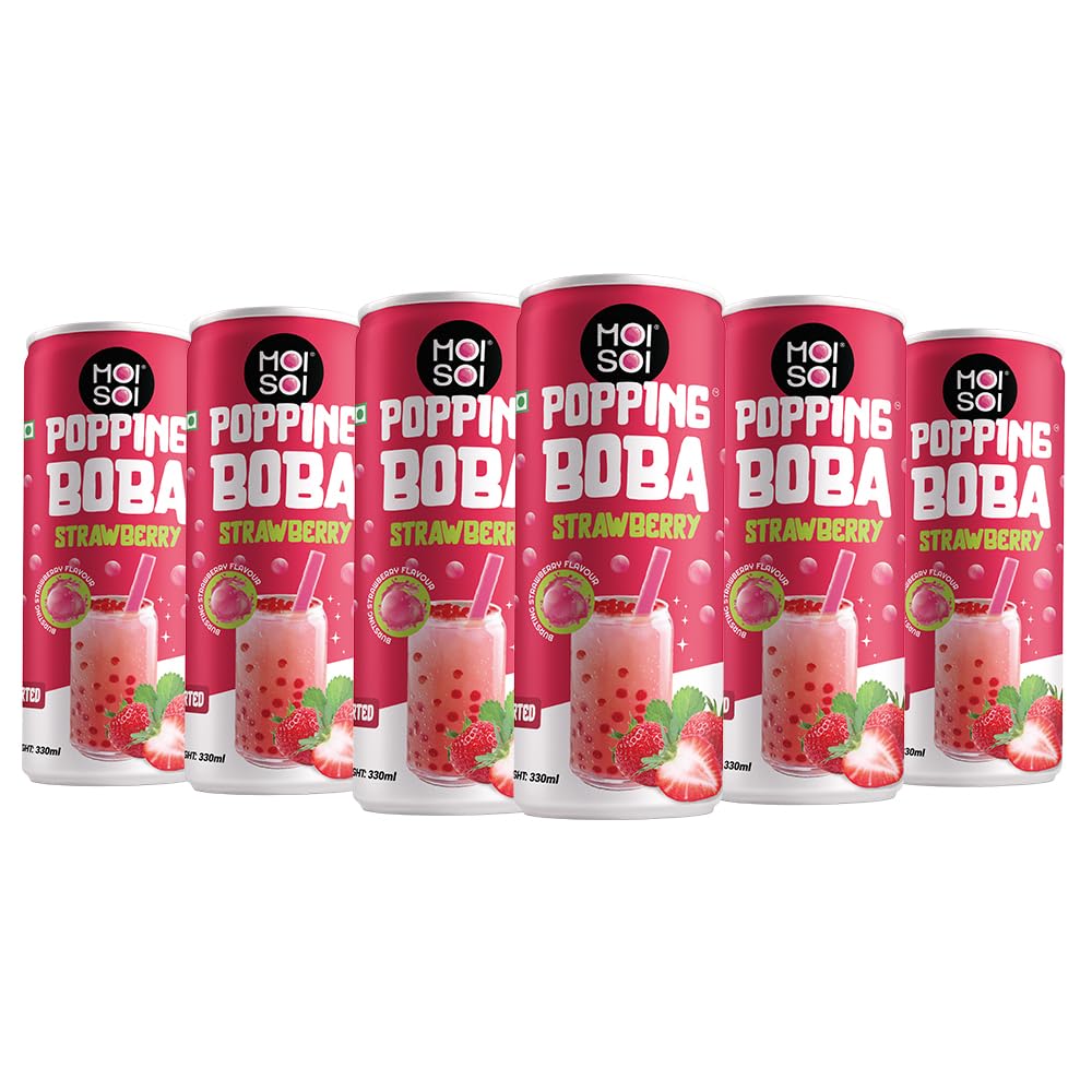 Moi Soi Popping Boba with Strawberry drink 330gms | Boba Drink | Pack of 6-image-6