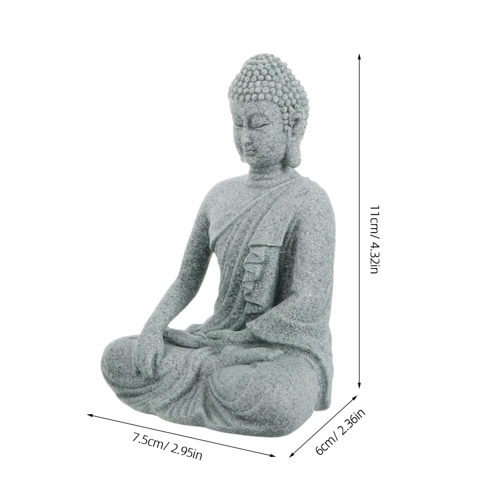 Cabilock 3 Stück Buddha Figuren aus Naturstein für Zuhause und Büro | Zen Dekoration für Schreibtisch, Yoga Studio und Aquarium, Sitzende Statuen im Dreierpack