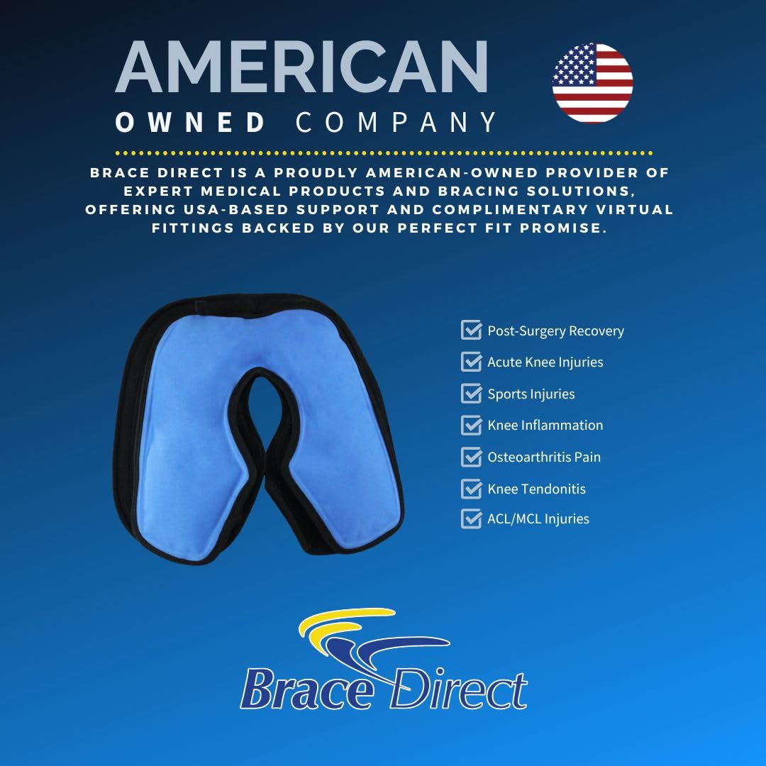 Brace Direct Reusable Cryo Cold Knee Pack for Injuries, Post Op, Pain Relief, Post Workout, Sprain, Surgery, Reduce Inflammation & Swelling to Improve Blood Flow and Faster Recovery. Freezer Safe