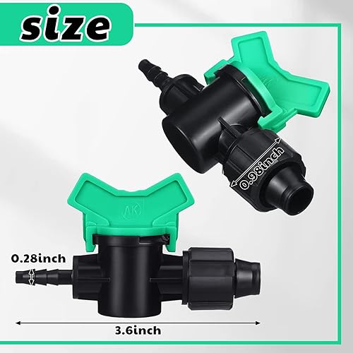 Miniatura 2 de Hiboom 10 piezas de accesorios de riego de cinta de goteo de 58 pulgadas (0.630 in) x 14 pulgadas, válvula adaptadora de despegue de tubería de púas
