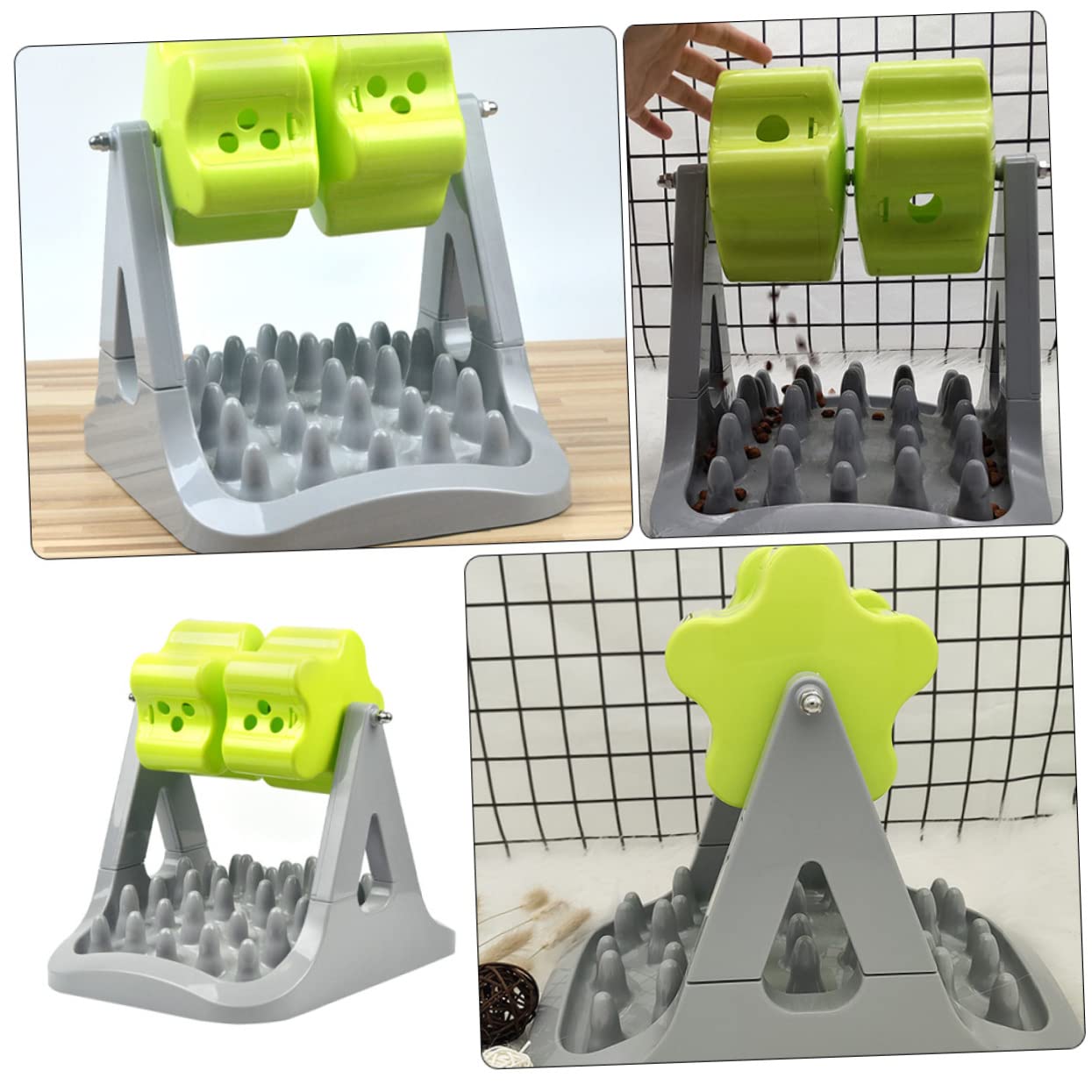 FOMIYES Mangiatoia Automatica Rotante per Cani in Abs, Distributore di Cibo Portatile per Animali, Design Anti-ingozzamento per Addestramento