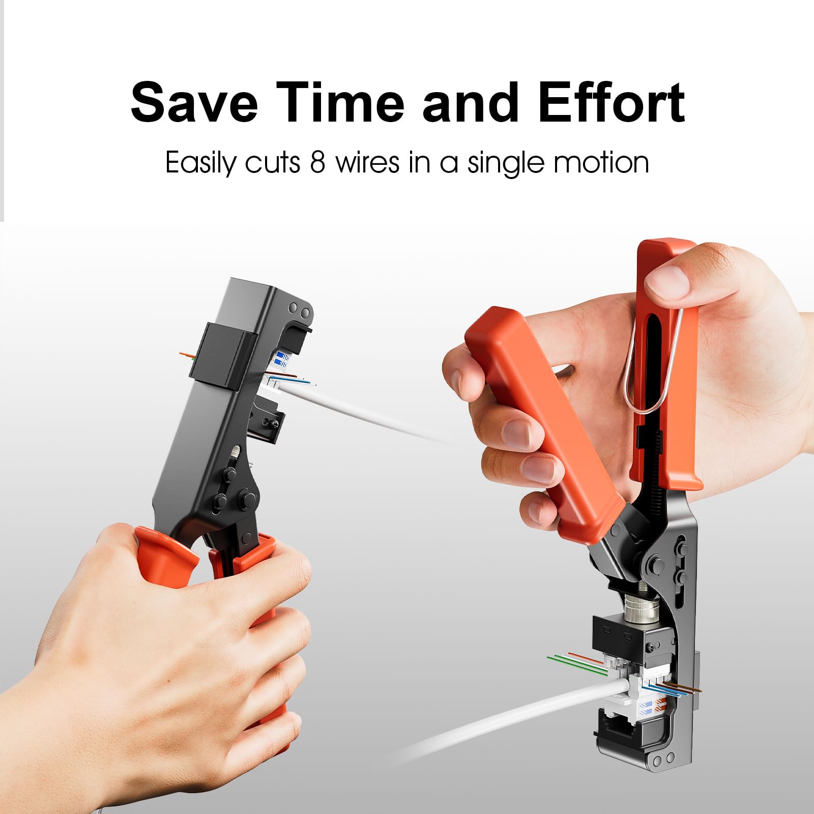 iwillink Strumento Keystone per terminazione della velocità, jack Keystone RJ45 angolato a 90°, cavo Ethernet Cat5e, Cat6 e Cat6a RJ45 Punch Down Tool