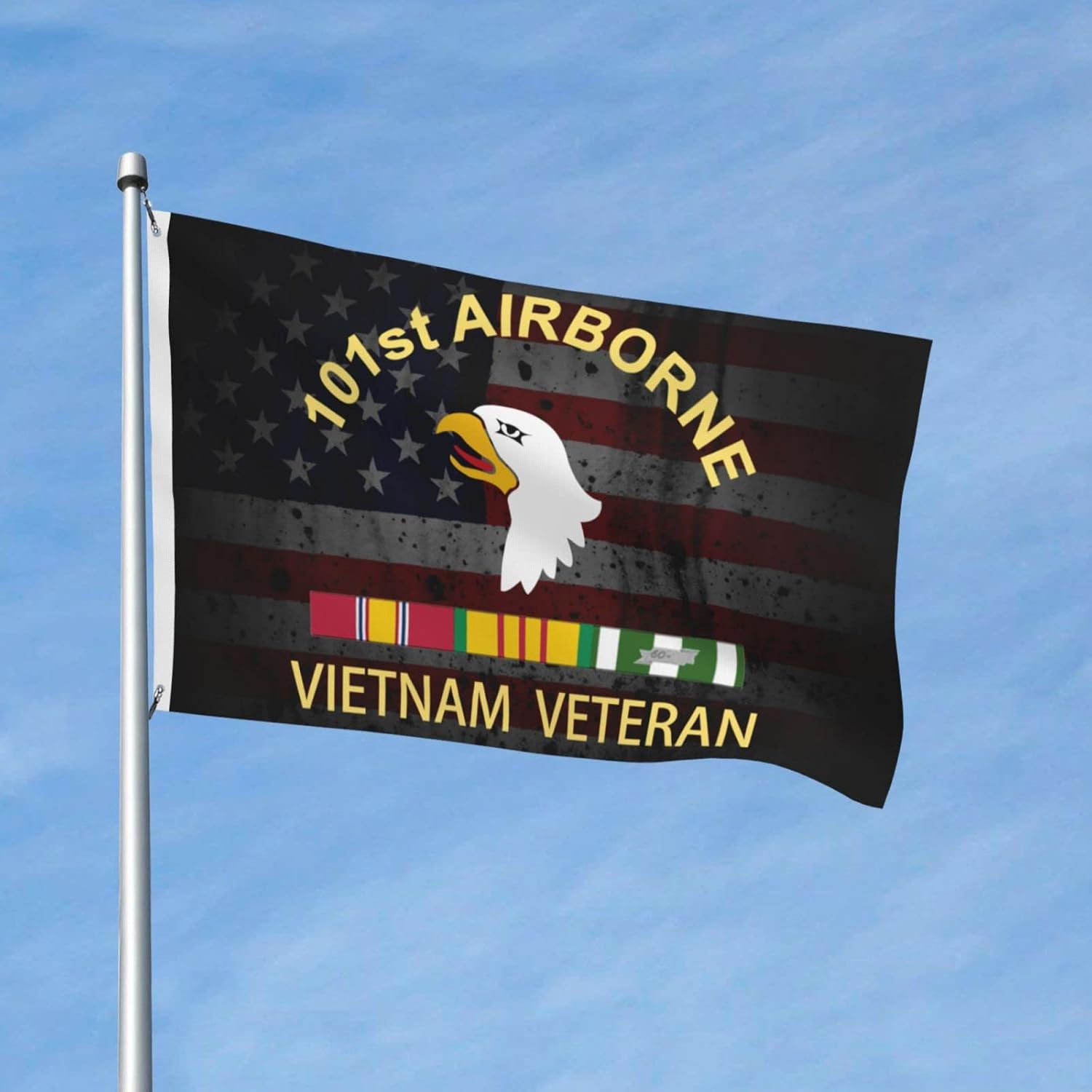 101st Airborne Division Vietnam Veteran 3x5 Ft Flag - Durable Polyester, Double-sided Design for Outdoor or Indoor Use