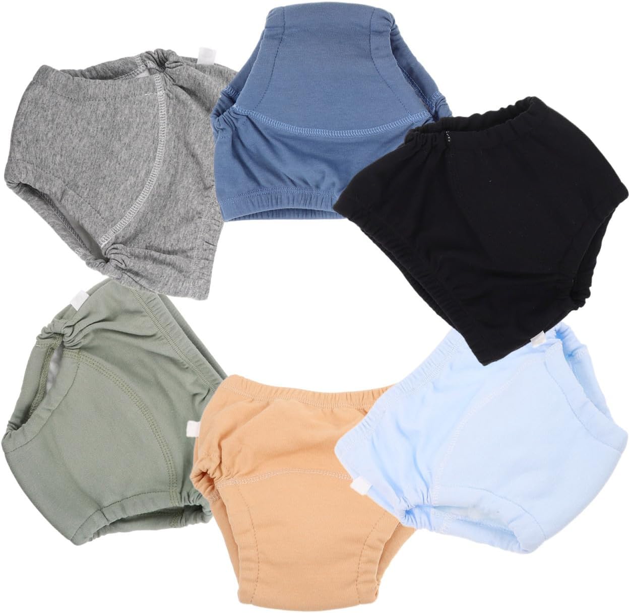 CALLARON 6Pcs Reusable Potty Training Pants for Absorbent Cotton Diaper Shorts for Newborn Boys Leakproof Comfortable Fit Stylish Design for Home Travel