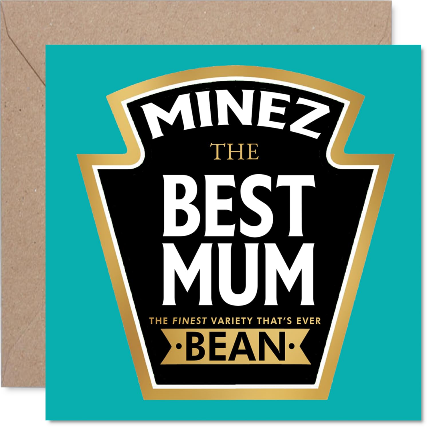 Mum Birthday Card - Ever Bean - Happy Birthday Card for Mum from Son Daughter, 145mm Product Label Style Bday Greeting Cards