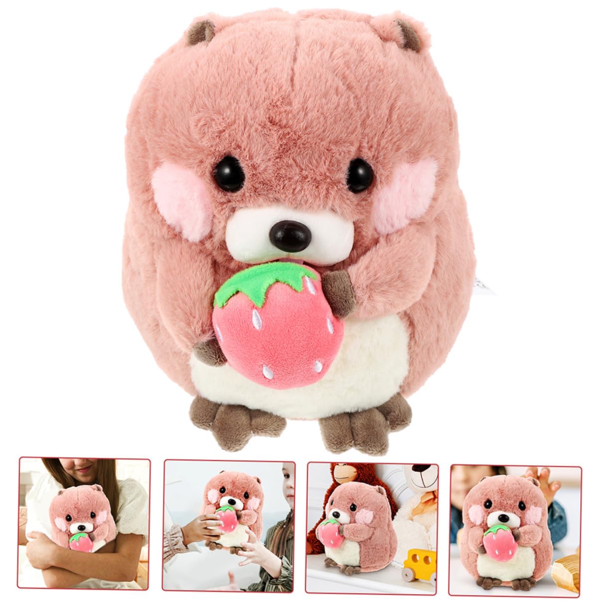 Muñeco de Peluche de Marmota Rosa, 1 Pieza, Felpa PP Cotton | Seguro y Resistente Decoloración, para Recién Nacida y Niña, Adecuado como Adorno de Cama o Coche
