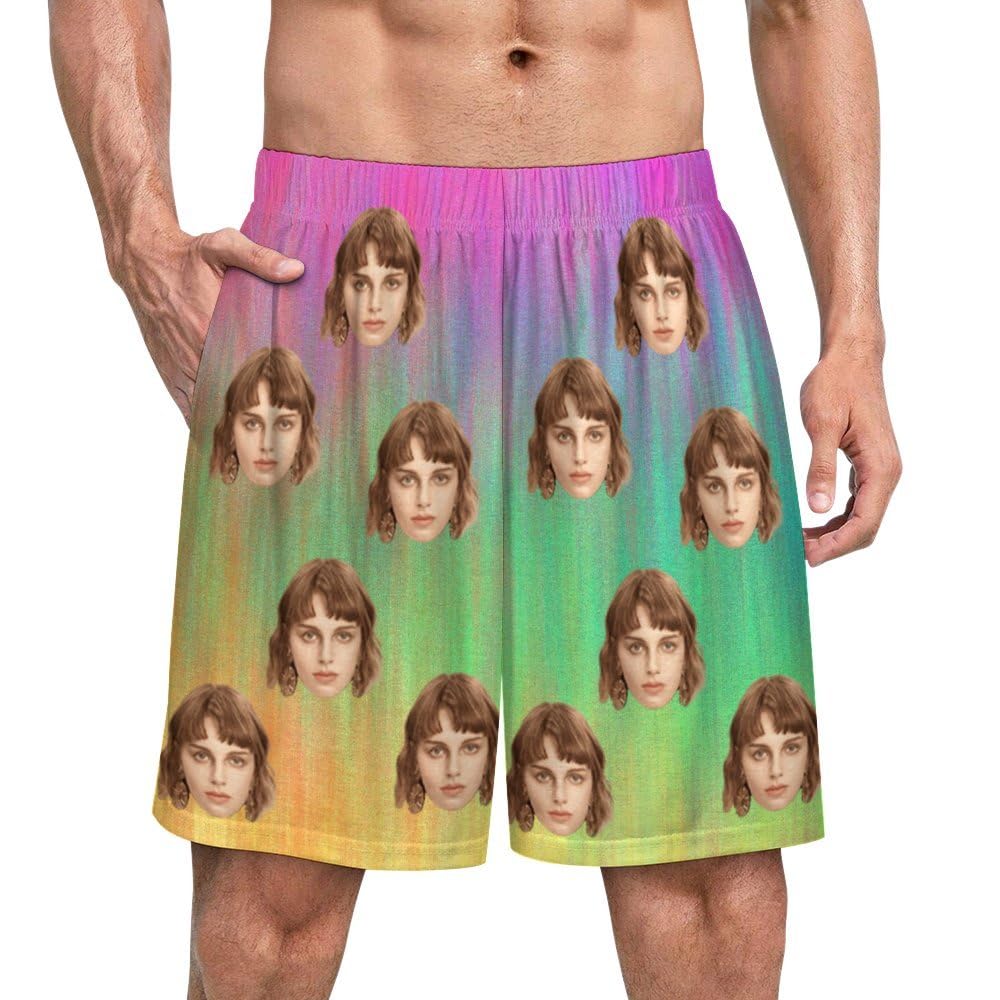 Custom Short Pajamas, Custom Face Pajamas, Personalised Pyjamas Shorts PJs Nightwear Loungewear Gifts, Personalised Women/Men Pajamas with Faces Photo
