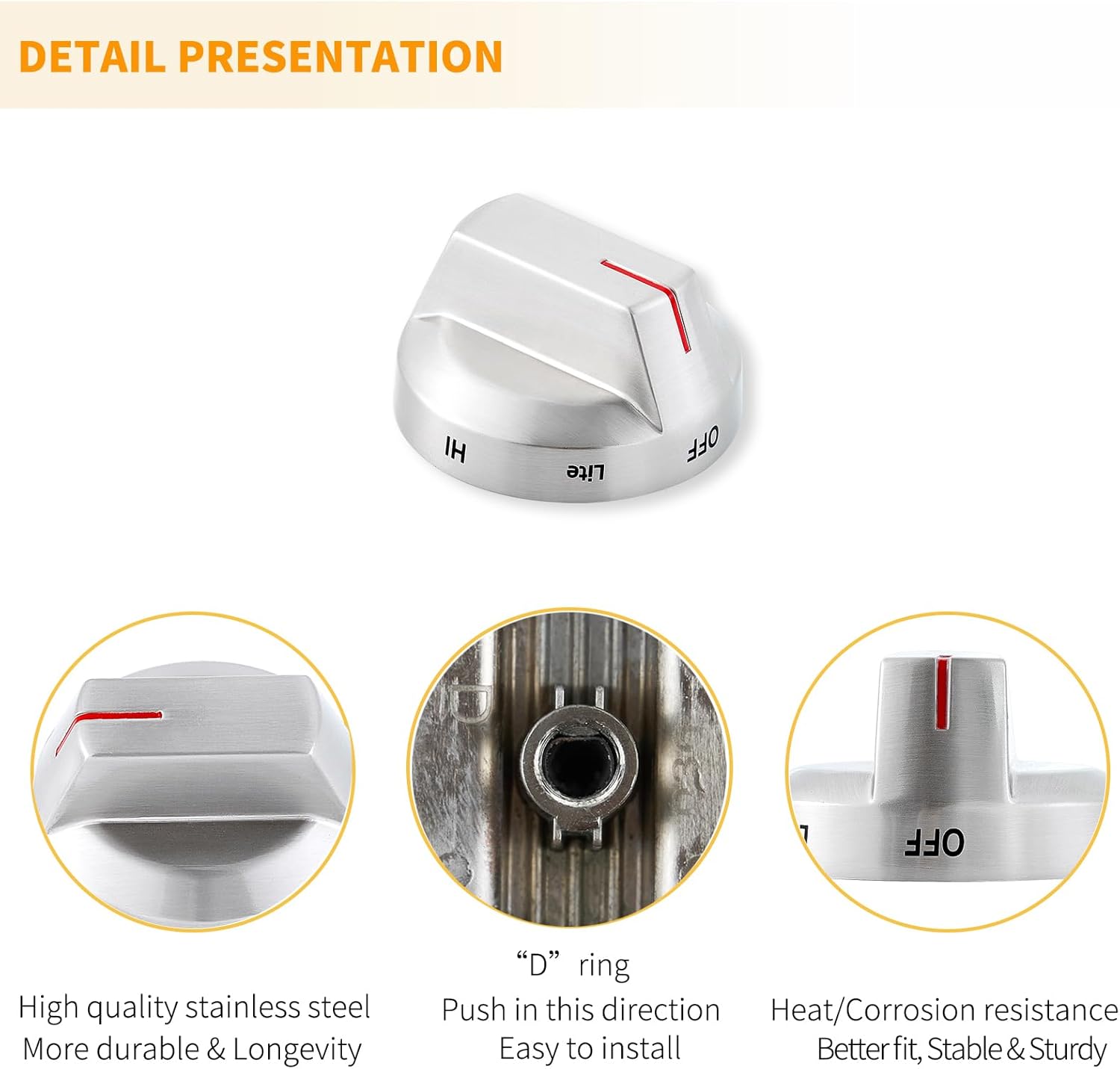 DG94-03500A/Z NX60T8111SS/AA NE63T8111SS/AA Stove Knobs Replacement for Samsung Electric Stove Parts DG94-03797Q Stainless Steel Oven Knobs Samsung Gas Range Parts Cooktop Burner Knobs Silver 5Pcs