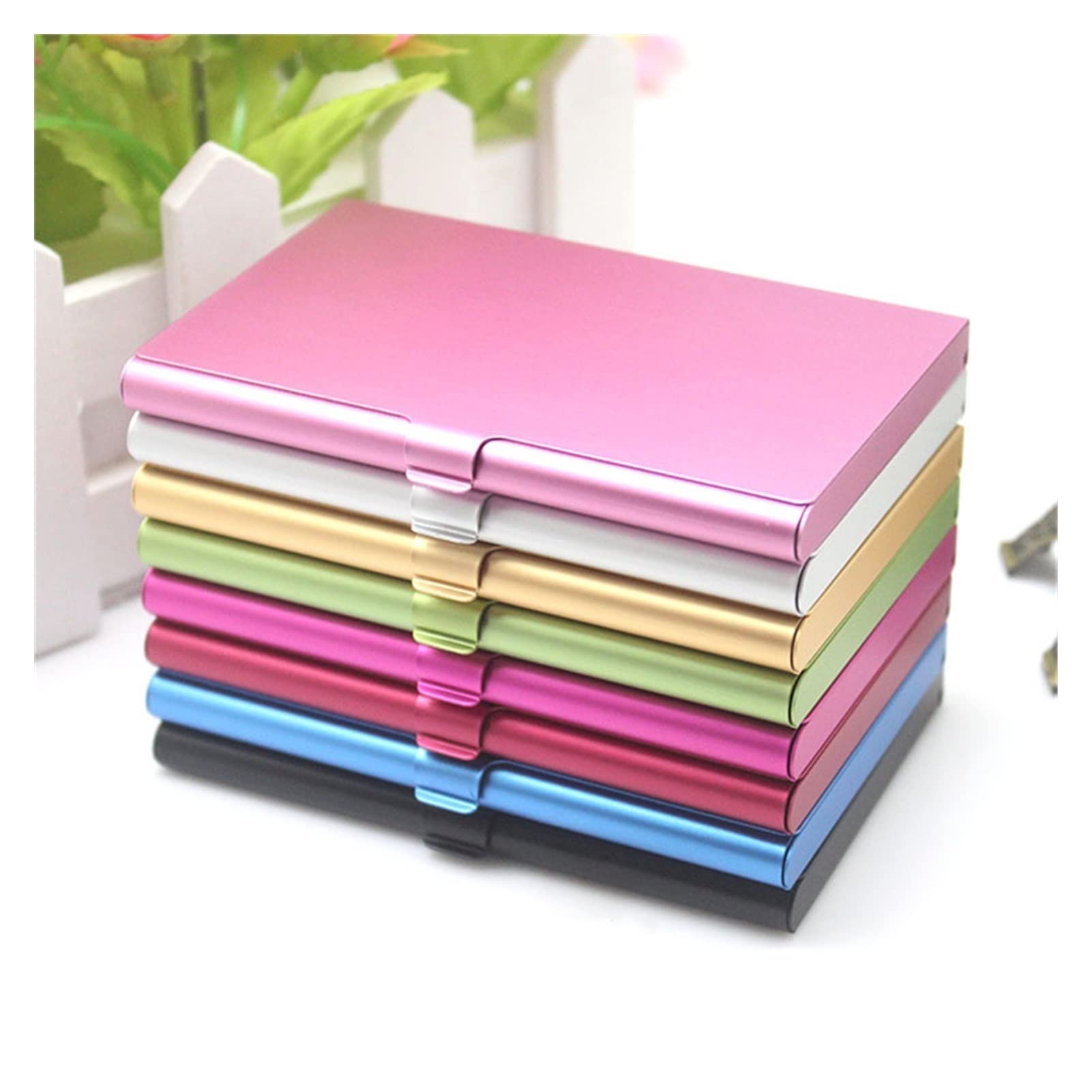 Etui na karty dla kobiet/mężczyzn Aluminiowe etui na wizytówki, przenośna mała metalowa pokrywa, uchwyt na karty kredytowe, spersonalizowany prezent, do użytku biurowego Buissnes etui na karty (kolor: A)