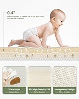 Vista 2 de Baby Play Mat Foldable Baby Floor Play Mat Large 50"*78"*0.4" Soft Foam Playmat for Babies Reversible Waterproof Padded Baby Girl Play Mat Portable