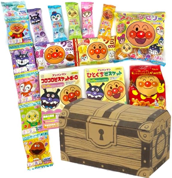 (宝箱 アンパンマン セット) お菓子 詰め合わせ (入学 入園 こどもの日 誕生日 パーティー イベント プレゼント 孫) ゆっくんのお菓子倉庫 (1個)