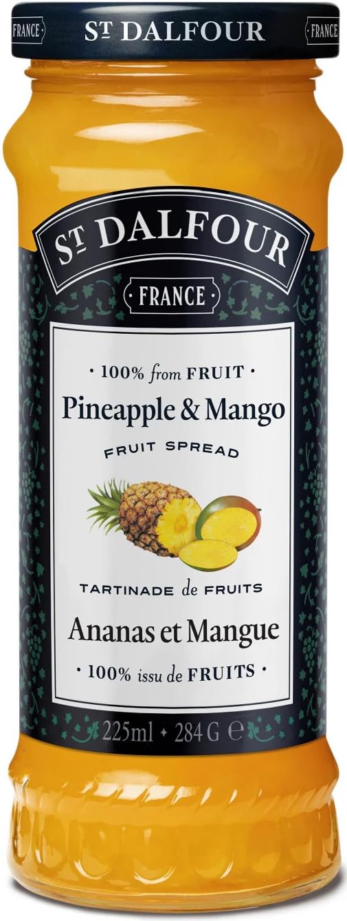 VALUBNDL: St. Dalfour Pineapple & Mango Fruit Spread (Bulk 3-Pack) – 225ml Jars – 100% Fruit & No Added Sugar – VALUBNDL Signature Bundle - 4