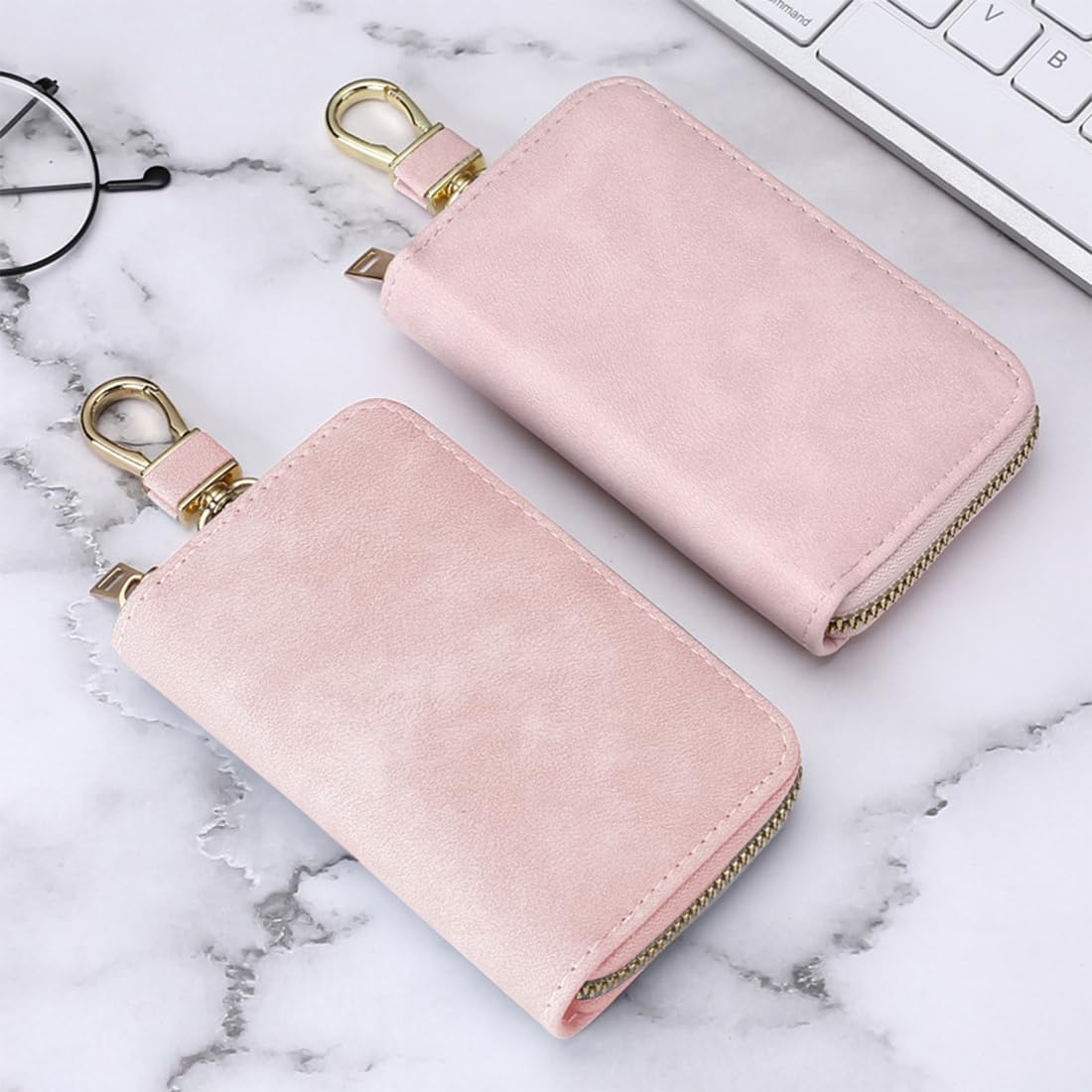 VisageVitalit Organizador De Llaves De Cuero PU – Con Cremallera, Compacto, Ideal Para Hombre Y Mujer