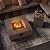 SUNBURY Outdoor Propane Fire Pit, Square Patio Fire Table 50,000 BTU Fire Pit for Outside in Gray w 20 Gallon Tank Cover, Glass Wind Guard, Waterproof Cover