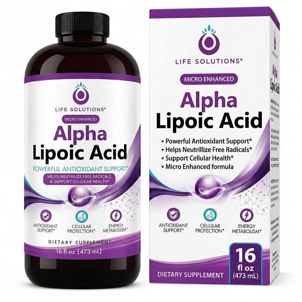 Liquid Alpha Lipoic Acid 50 mg Drops, Antioxidant Support, 16 fl oz