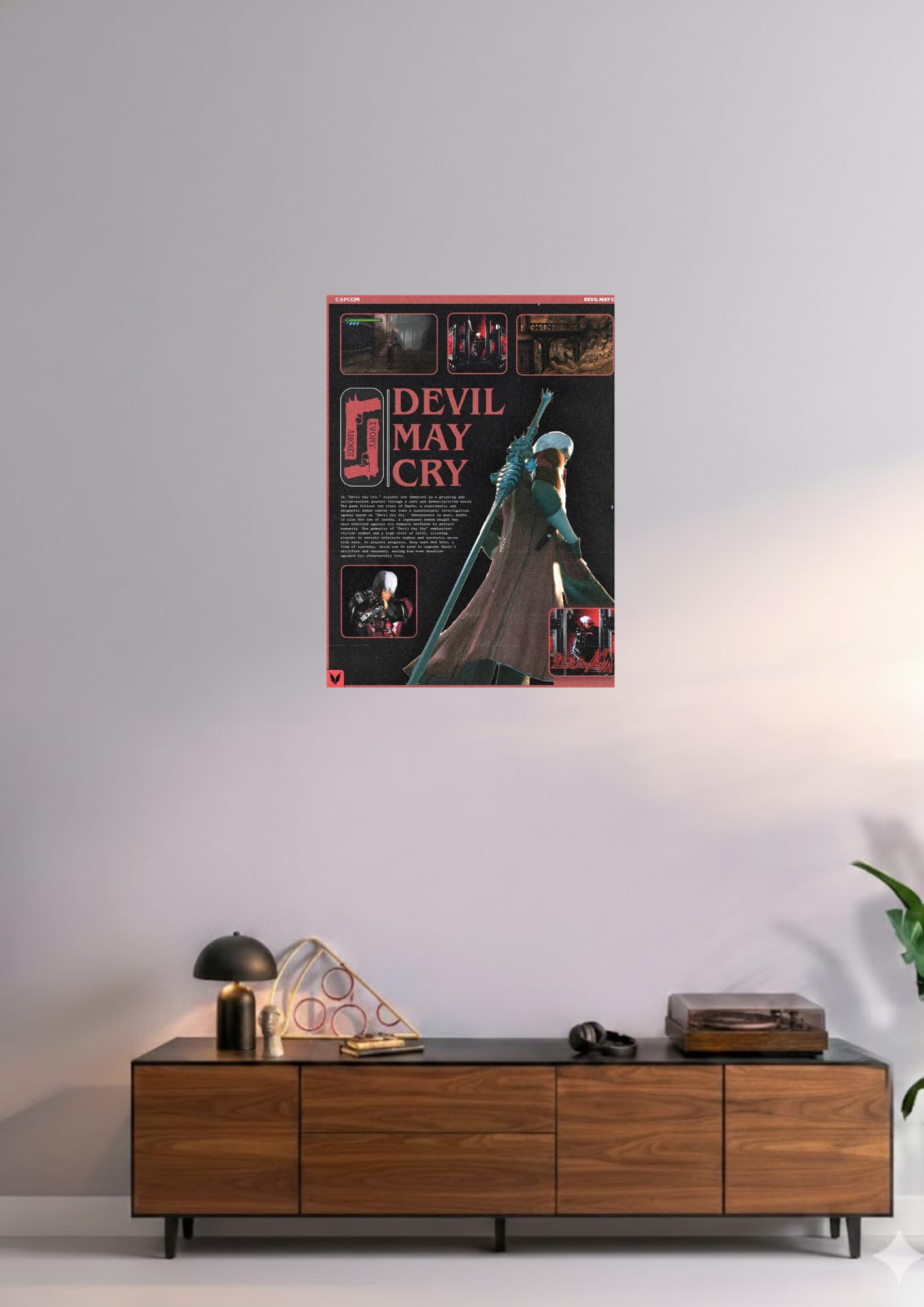 Devil May Cry Glossy A4 Self‑Adhesive Poster – Unframed Gaming