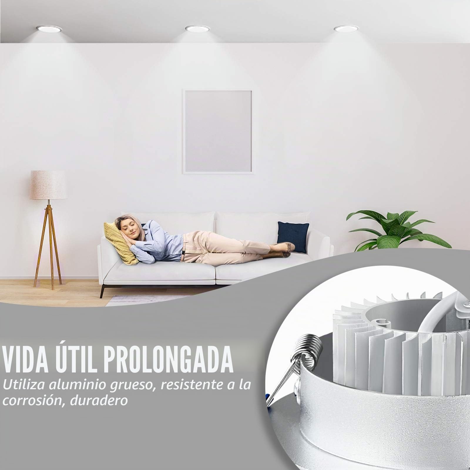 Foco led empotrable Spot, 20 x 3 W, 270 lm, para techos de salón