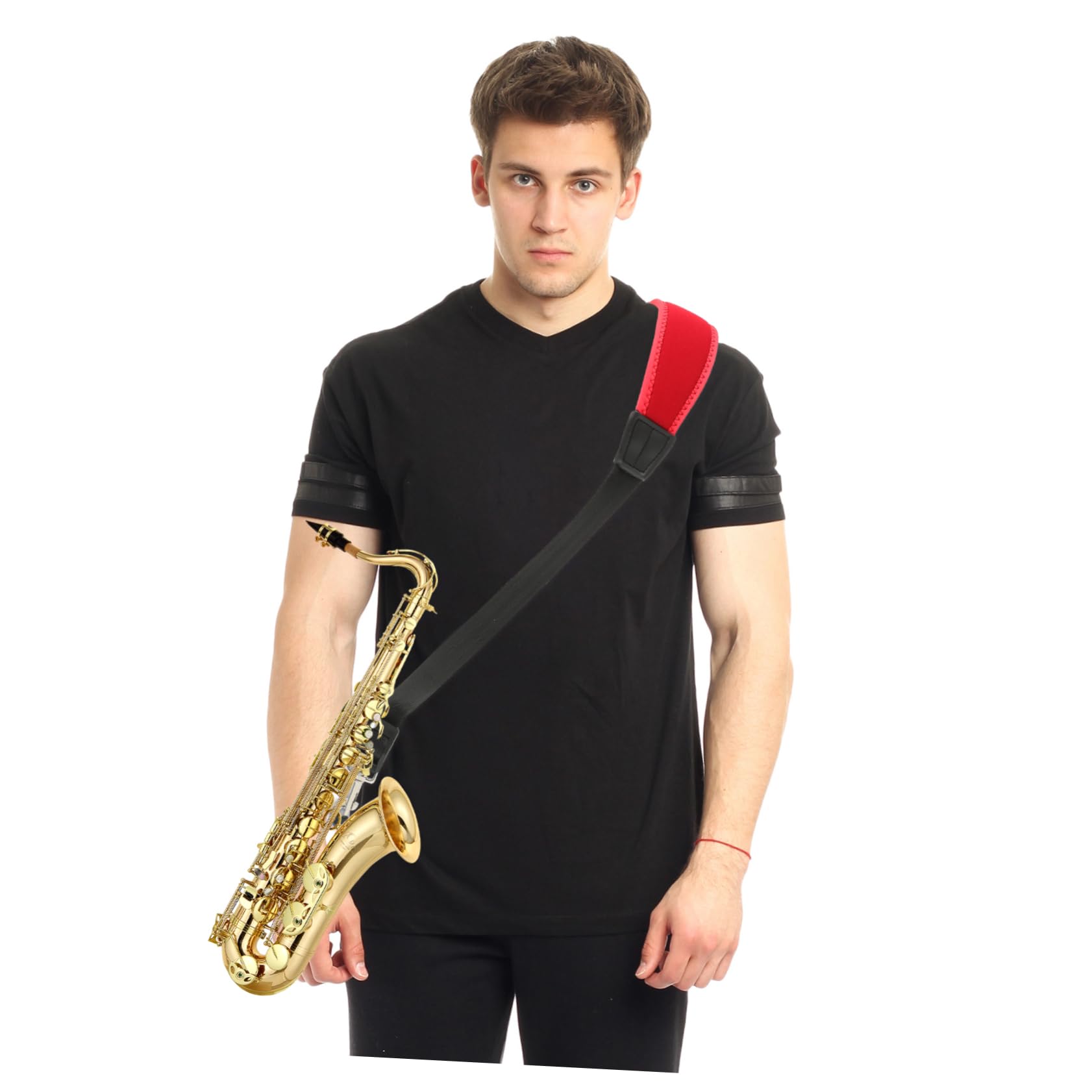 FAVOMOTO Saxophone Neck Strap Saxophone Harness Strap Comfortable Padded Neck Belt