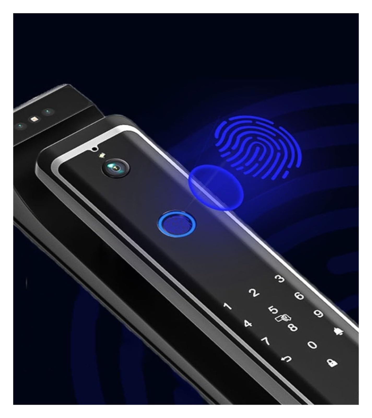 Serrure de porte intelligente à reconnaissance faciale avec empreinte digitale, serrure de porte d'entrée sans clé avec caméra, pour maison, bureau, hôtel, serrure de porte intelligente