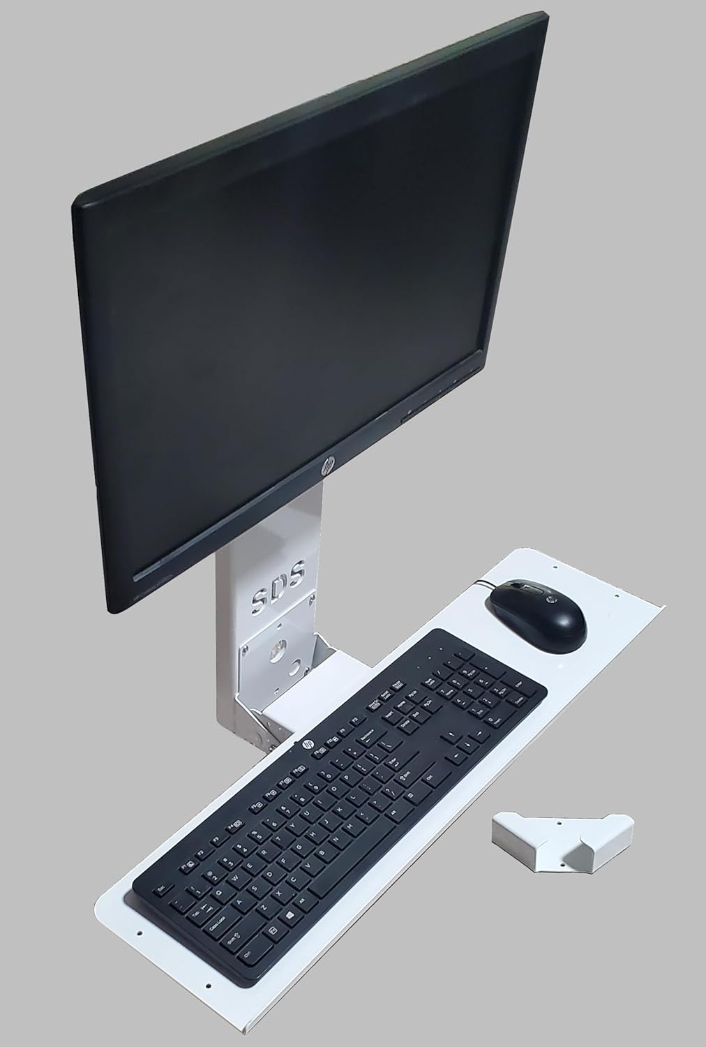 SDS iMount 4.0 Black Wall-Mount Monitor & Keyboard Desk – Space-Saving, Fold-Up & Tilt Tray (7"x18"), Pre-Assembled, Mount-It Anywhere (Small Tray, Black)