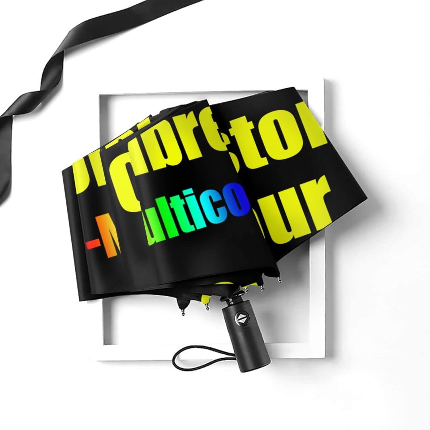 Custom Umbrellas Design Your Own Add Logo or Image Personalized Design Sun/Rain All Weather Folding Foldable Umbrella Gifts For Men Women Family, Inside or Outside Print, Auto Open And Close
