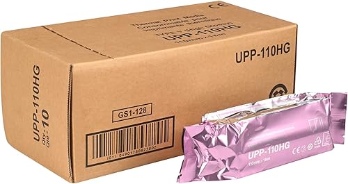 UPP-110HG - Película de papel de ultrasonido tipo V de alto brillo, 10 rollos, repuesto para Sony Upp-110HG, 4.331 in x 59.1 ft