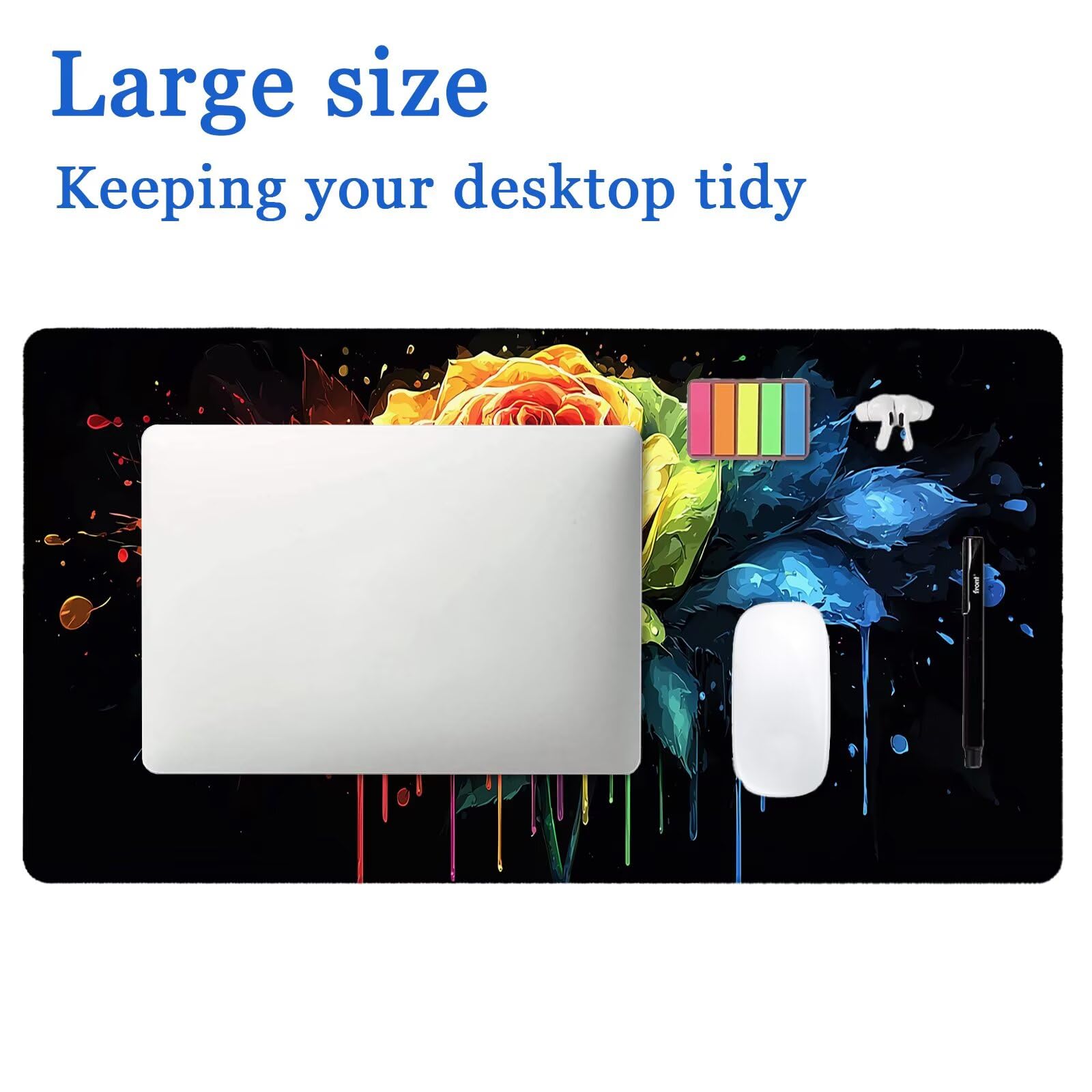 Podkładka pod mysz do gier, XXL kolorowa podkładka pod mysz 1000 x 500 mm, podkładka pod biurko ze szwami na krawędziach, różowa podkładka pod mysz wodoodporna antypoślizgowa do akcesoriów biurowych