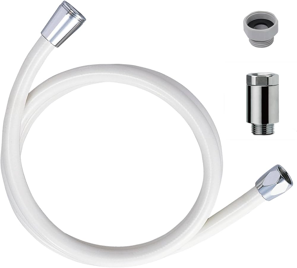 Amazon | MIZSEI シャワーホース(ホワイト) + 調圧弁(金属) +KVK